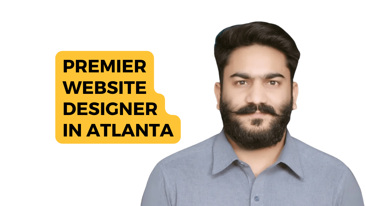 The image appears to be an advertisement or promotional graphic for an expert website designer located in Atlanta. The obscured face suggests privacy or a focus on the message rather than the individual’s identity. If you need any further assistance, feel free to ask!