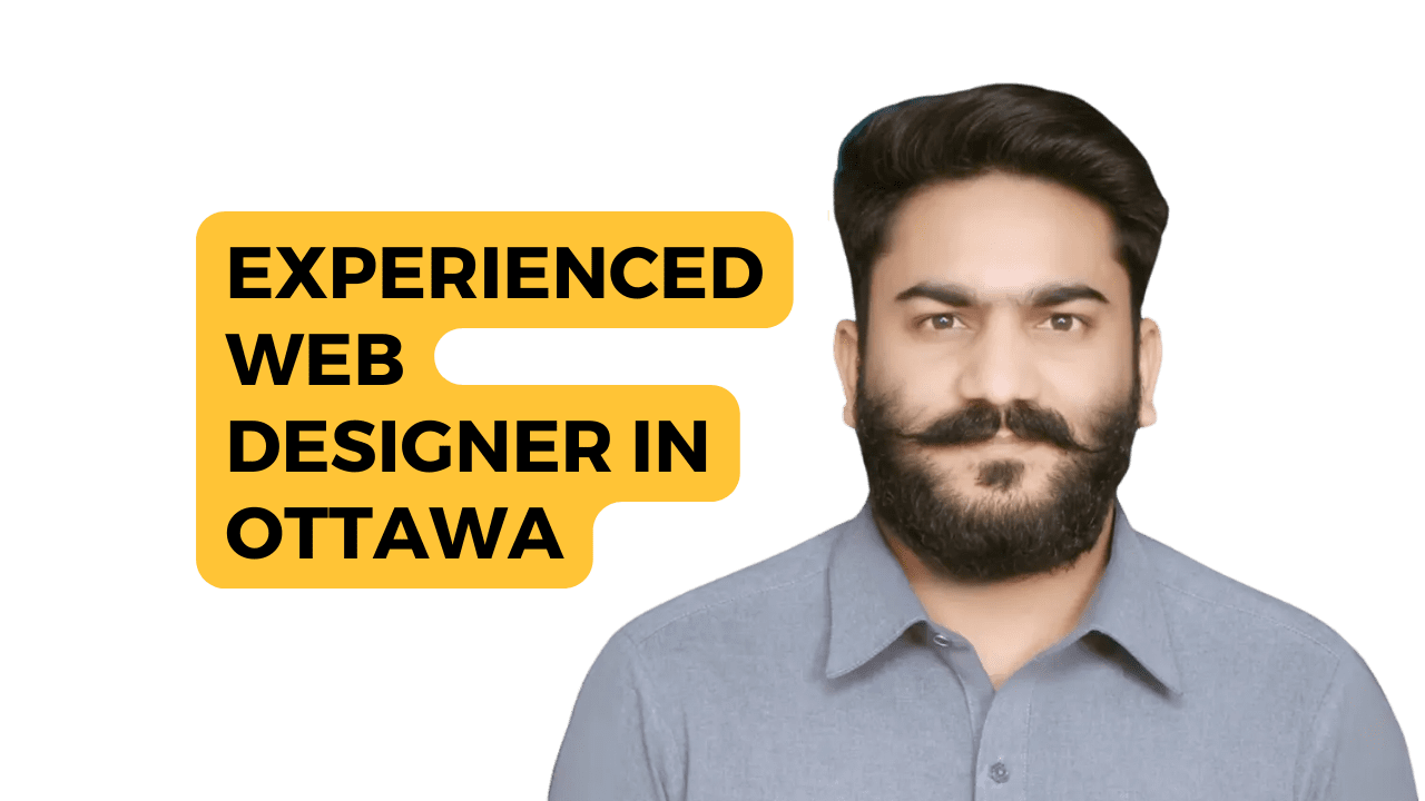 The image appears to be an advertisement or promotional graphic for an expert website designer located in Ottawa. The obscured face suggests privacy or a focus on the message rather than the individual’s identity. If you need any further assistance, feel free to ask!