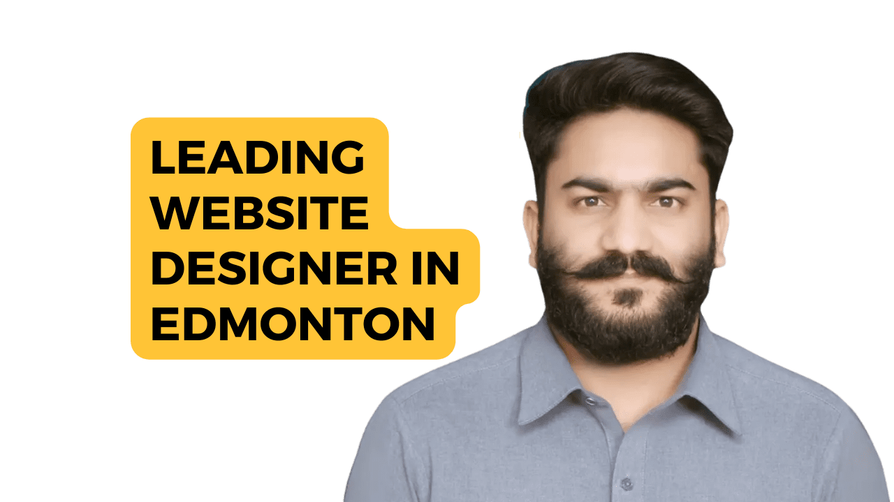 The image appears to be an advertisement or promotional graphic for an expert website designer located in Edmonton. The obscured face suggests privacy or a focus on the message rather than the individual’s identity. If you need any further assistance, feel free to ask!