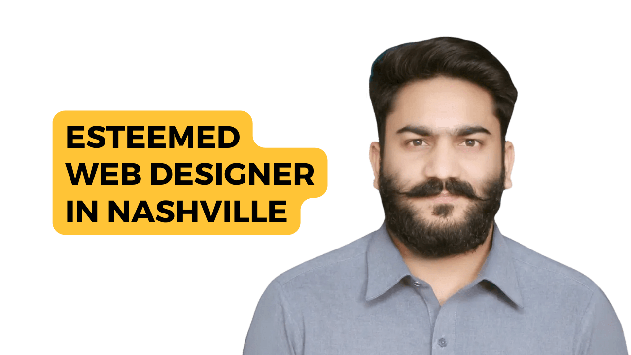 The image appears to be an advertisement or promotional graphic for an expert website designer located in Nashville. The obscured face suggests privacy or a focus on the message rather than the individual’s identity. If you need any further assistance, feel free to ask!