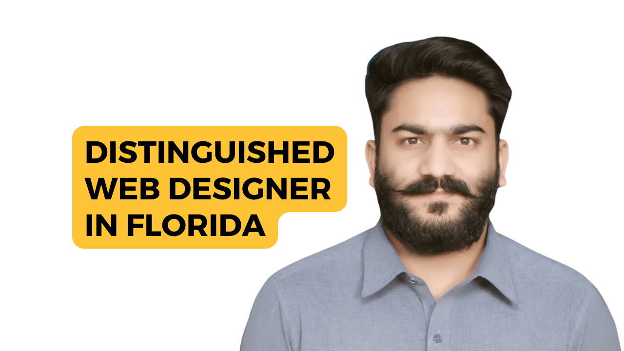 The image appears to be an advertisement or promotional graphic for an expert website designer located in Florida. The obscured face suggests privacy or a focus on the message rather than the individual’s identity. If you need any further assistance, feel free to ask!